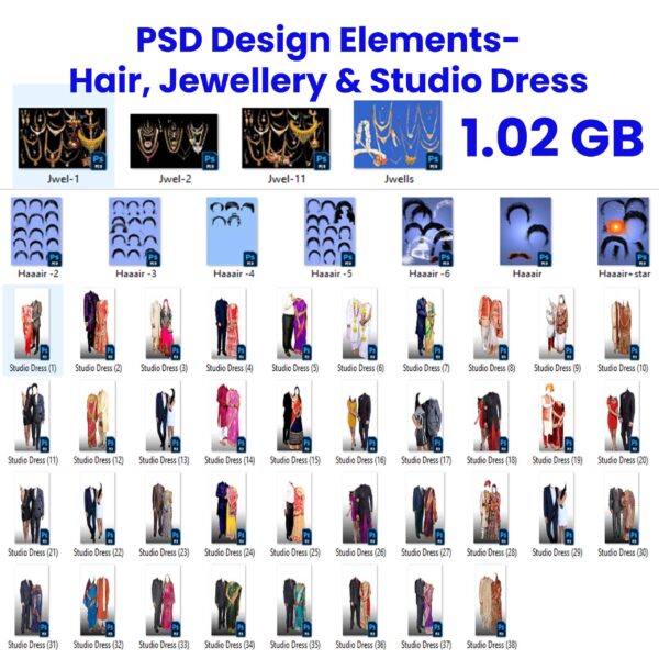 PSD Design Elements-Hair, Jewellery & Studio Dress [Download] - Image 2