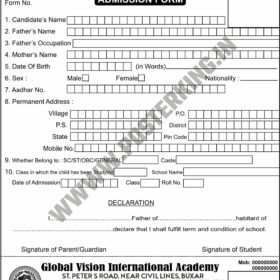 School Admission Form CDR Template | Download