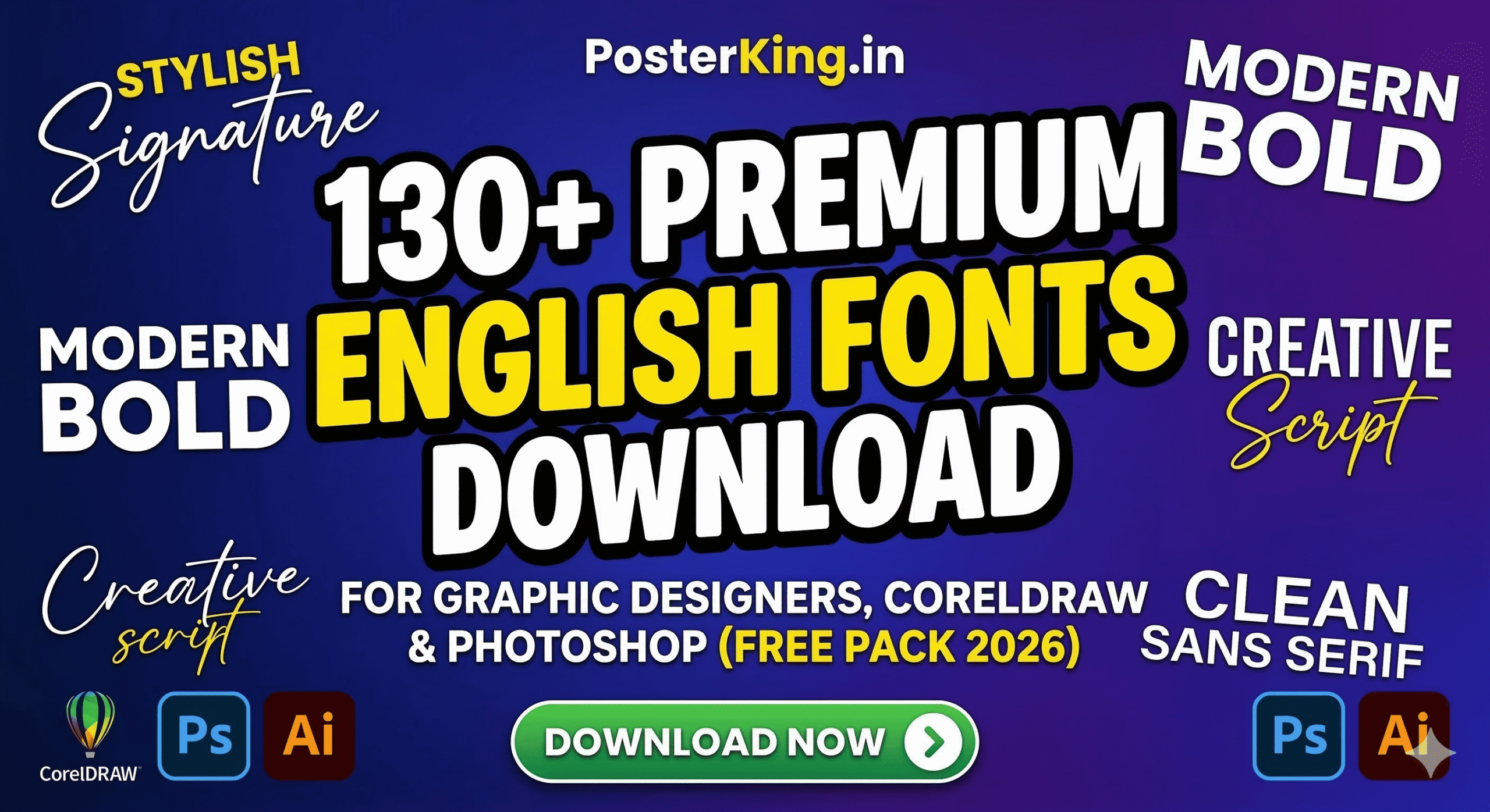 130+ Premium English Fonts Download for Graphic Designers