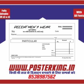 Editable Tailoring Shop Receipt aur Bill Pad Design