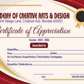 Professional Certificate CDR File Download with Font