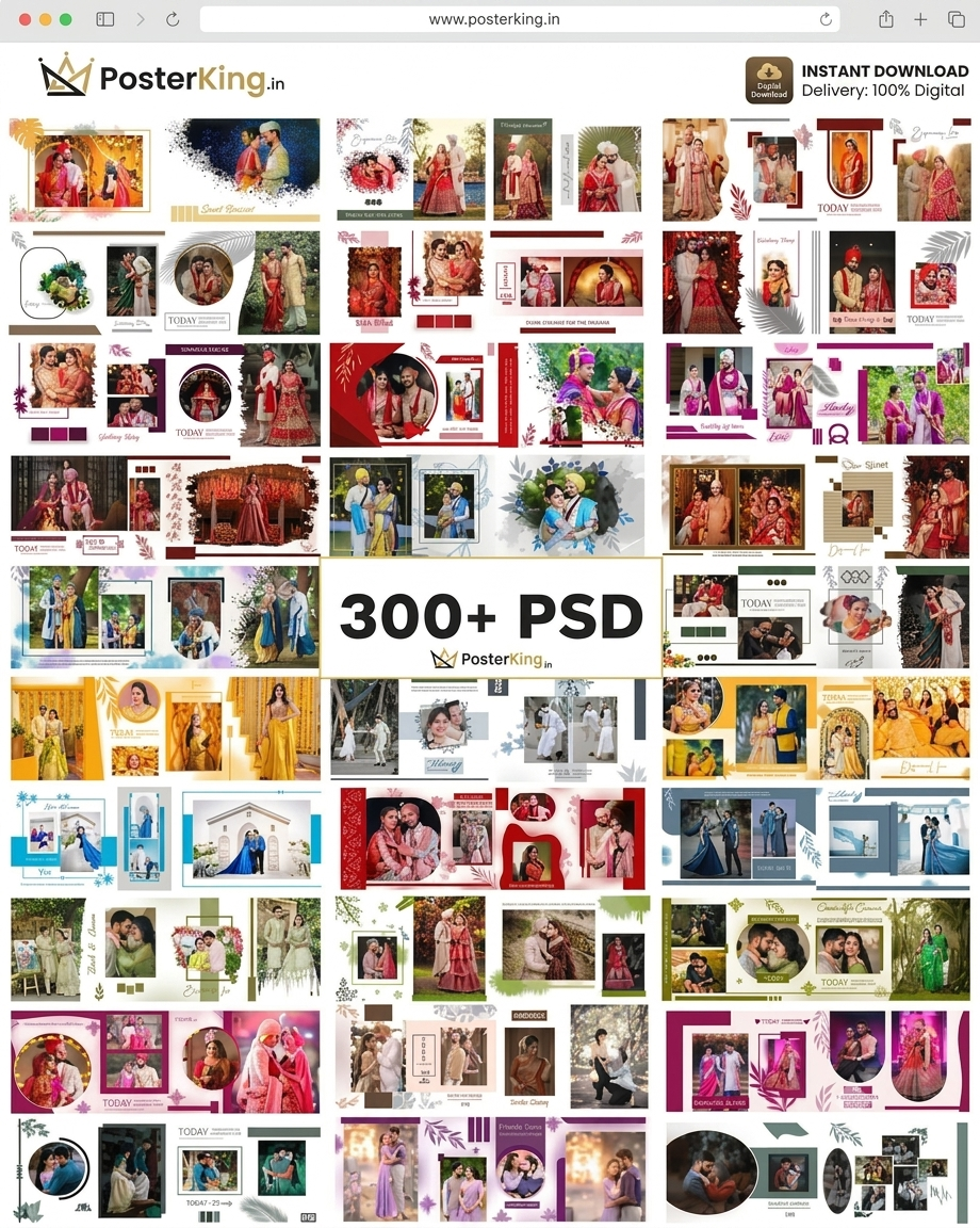 300+ Premium Wedding Album PSD Designs (12x36)